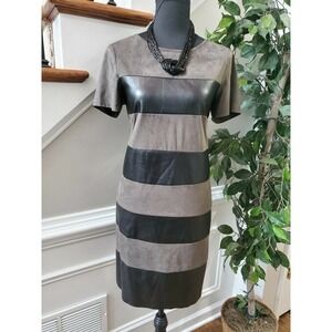 Freeway Black & Green Poly Round Neck Dress